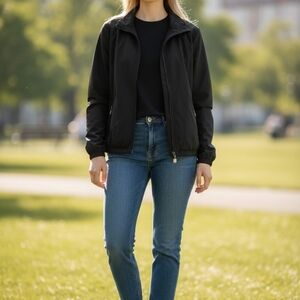 Elegant Women's Black Bomber Kaelin Jacket
